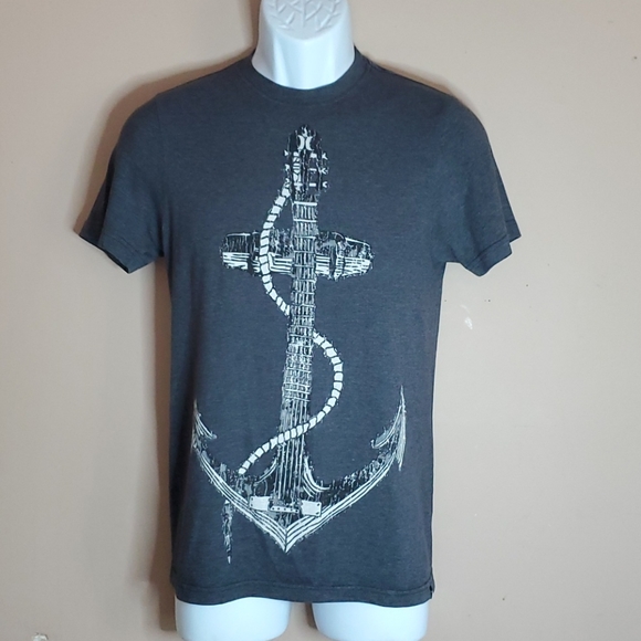Hurley Other - Hurley grey guitar anchor short sleeve tee size small